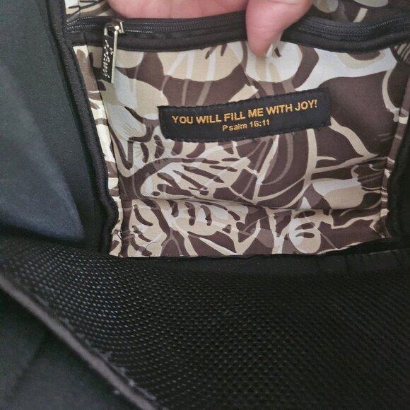 Beach by CLC Neoprene Brown, Ivory and Tan Tropical Floral Print Shoulder Bag - Picture 6 of 14